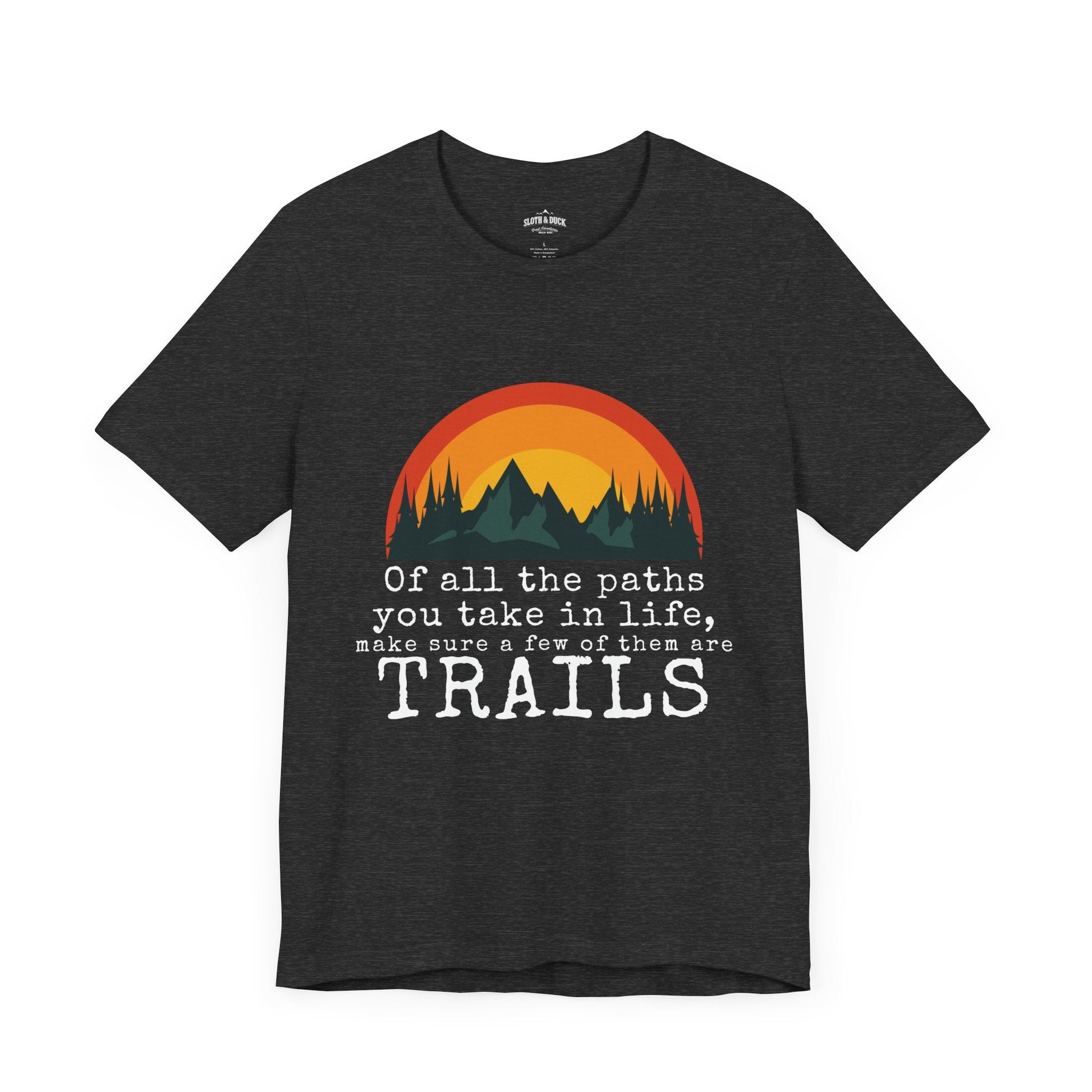 "All The Paths You Take" Sunset T-Shirt - Black - Sloth & Duck