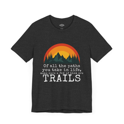 "All The Paths You Take" Sunset T-Shirt - Black - Sloth & Duck