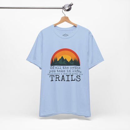 "All The Paths You Take" Sunset T-Shirt - Baby Blue - Sloth & Duck