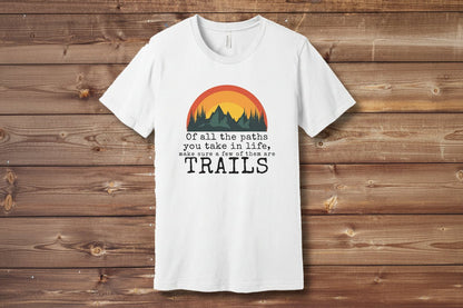 "All The Paths You Take" Sunset T-Shirt - White - Sloth & Duck