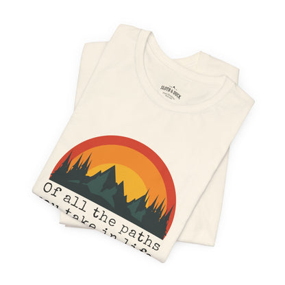 "All The Paths You Take" Sunset T-Shirt - Natural - Sloth & Duck