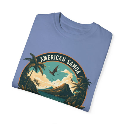 "American Samoa National Park" T-Shirt - Washed Denim - Sloth & Duck