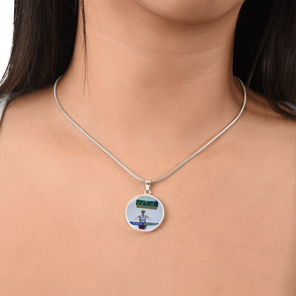 Custom Race Photo Pendant – Engraved Finish Line Keepsake