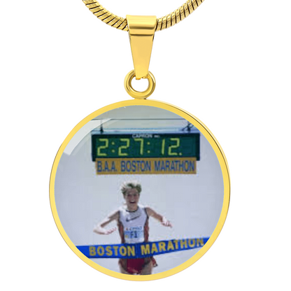 Custom Race Photo Necklace – Engraved Finish Line Keepsake