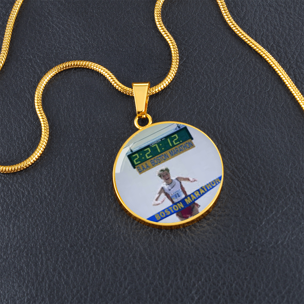 Custom Race Photo Pendant – Engraved Finish Line Keepsake