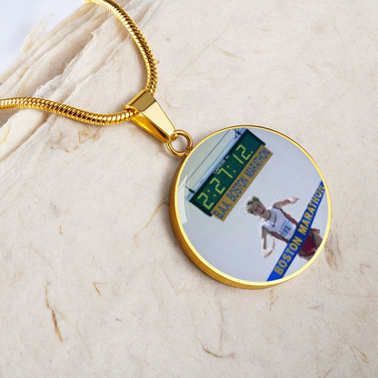 Custom Race Photo Necklace – Engraved Finish Line Keepsake