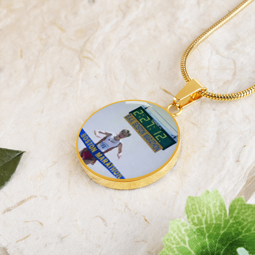 Custom Race Photo Necklace – Engraved Finish Line Keepsake