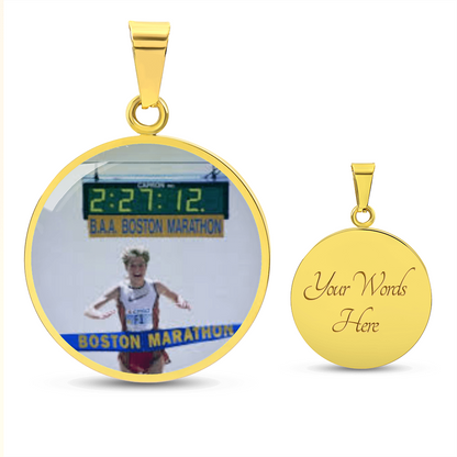 Custom Race Photo Necklace – Engraved Finish Line Keepsake