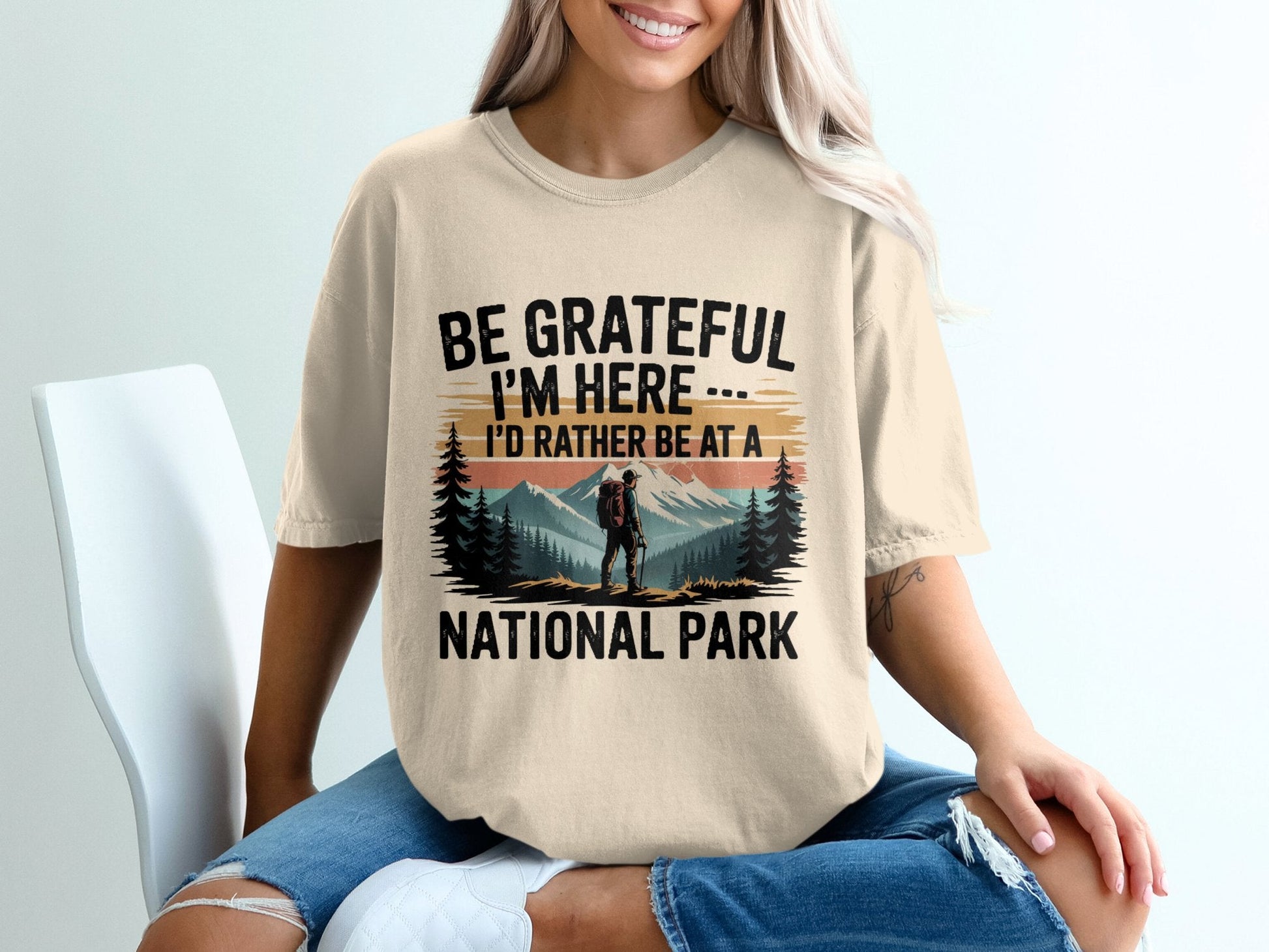 "Be Grateful I'm Here I'd Rather Be At a National Park" T-Shirt - T-Shirt - S - Sloth & Duck