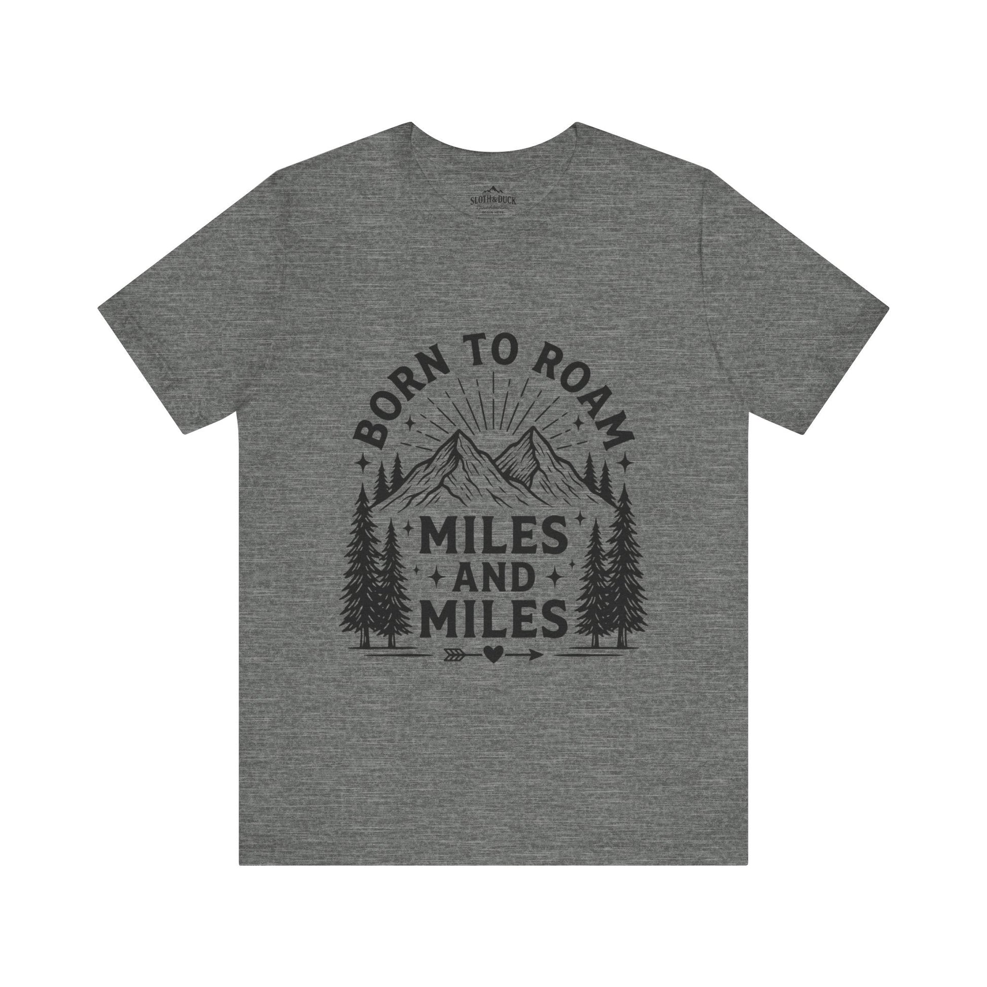 Born to Roam Mountain Trails Adventure T-Shirt - M - Sloth & Duck
