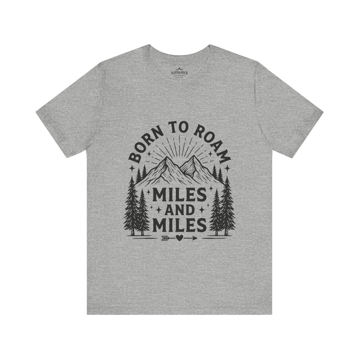 Born to Roam Mountain Trails Adventure T-Shirt - S - Sloth & Duck