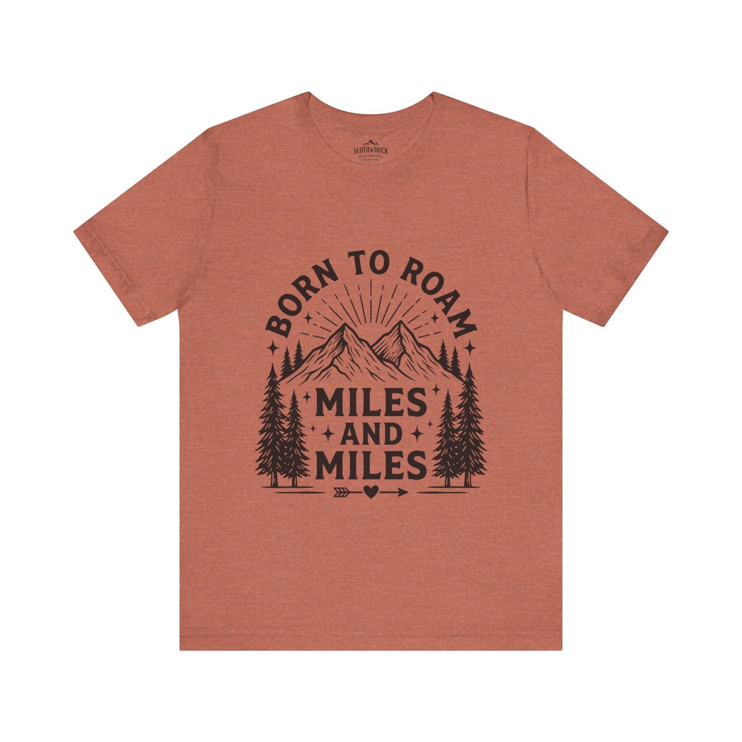 Born to Roam Mountain Trails Adventure T-Shirt - S - Sloth & Duck