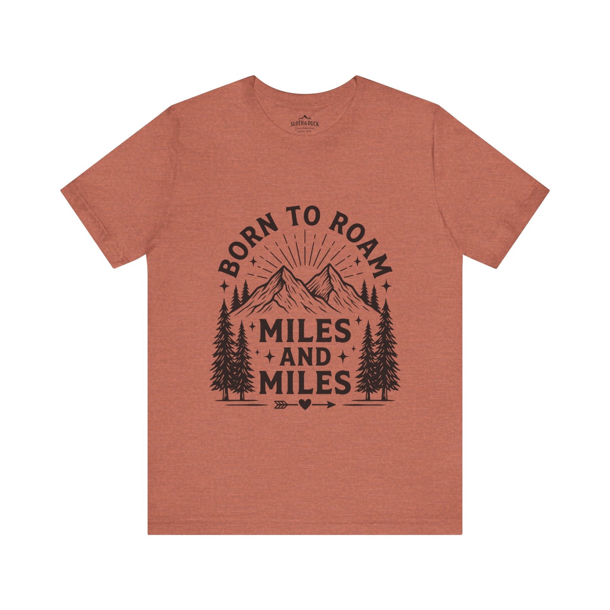Born to Roam Mountain Trails Adventure T-Shirt - S - Sloth & Duck