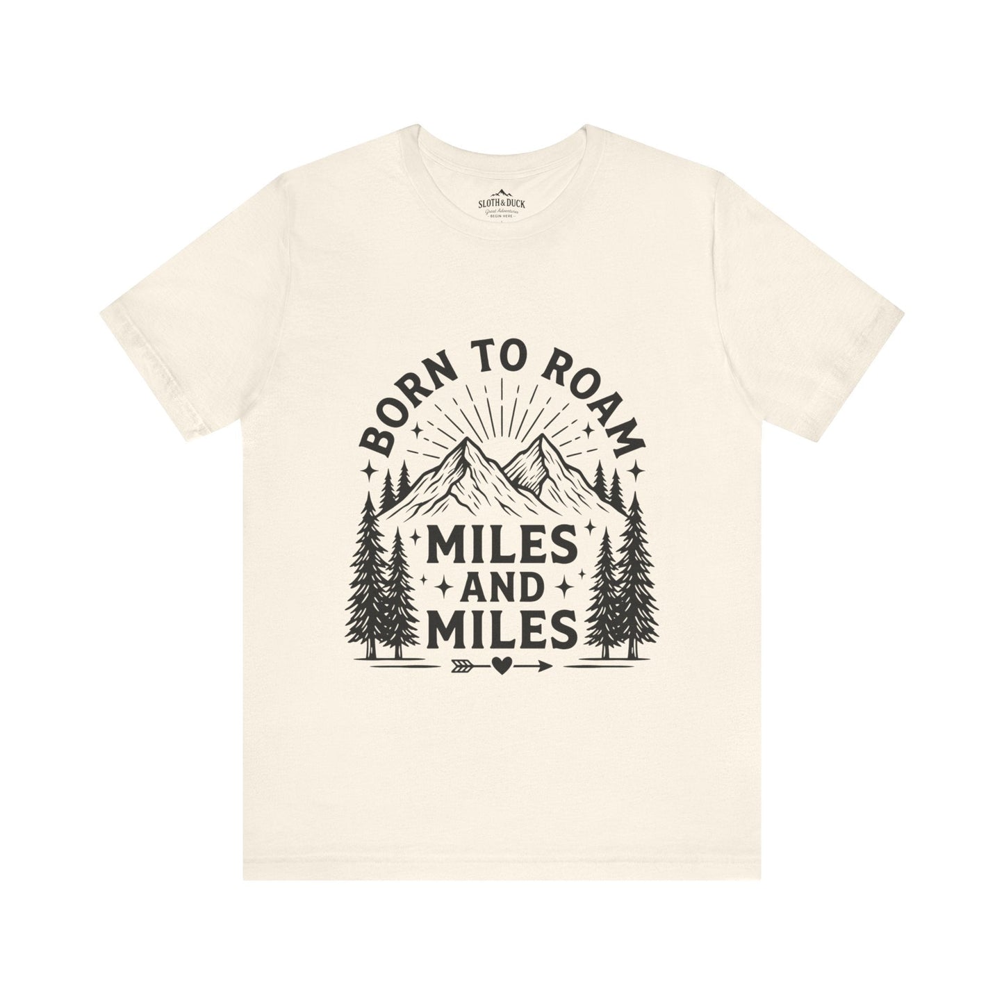 Born to Roam Mountain Trails Adventure T-Shirt - S - Sloth & Duck