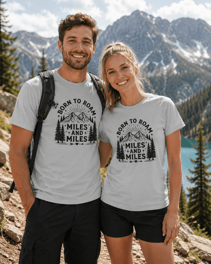 Born to Roam Mountain Trails Adventure T-Shirt - S - Sloth & Duck