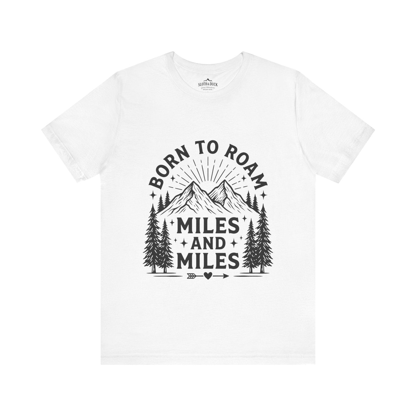 Born to Roam Mountain Trails Adventure T-Shirt - S - Sloth & Duck