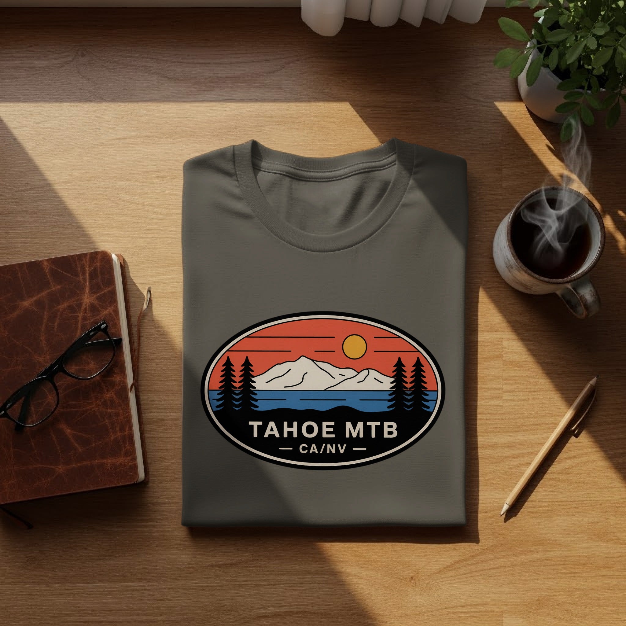 Tahoe MTB CA/NV sunset mountain graphic T-shirt