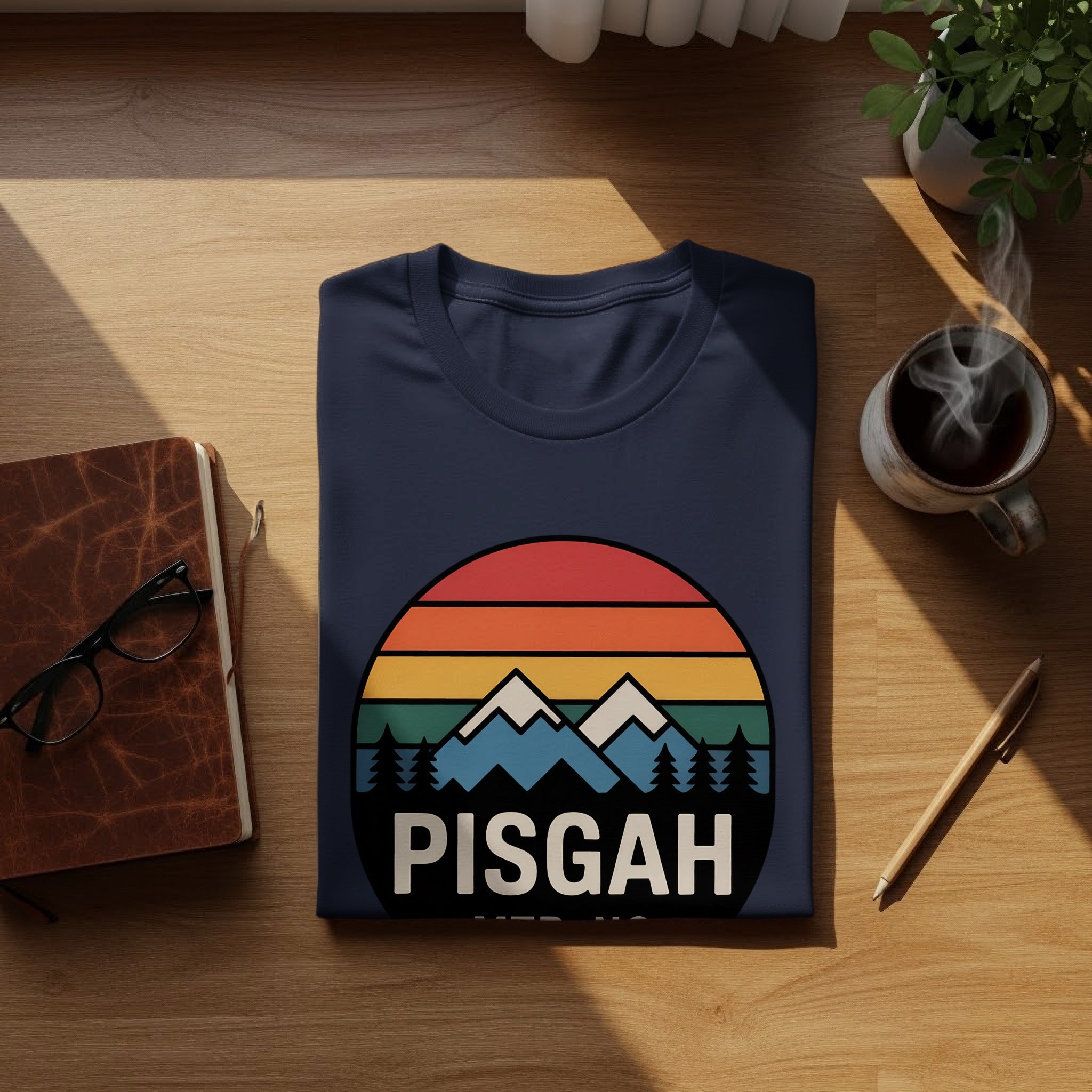Pisgah Mountain Sunset Graphic Tee for Adventure Lovers