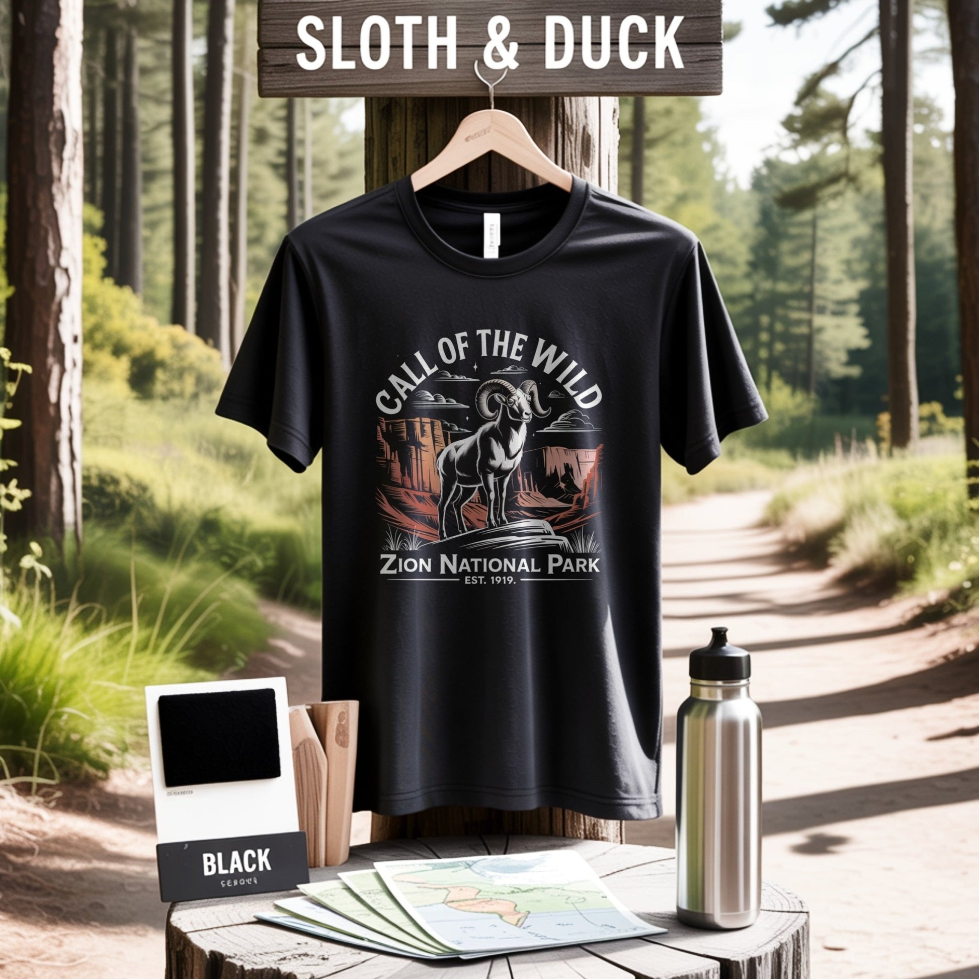"Call of the Wild" Zion National Park T-Shirt - S - Sloth & Duck
