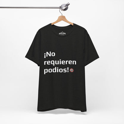 Camiseta diaria !No Requieren podios¡ - Black Heather - Sloth & Duck