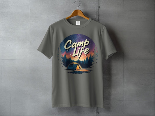"Camp Life" Short Sleeve Shirt - S - Sloth & Duck