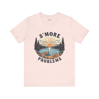 Camping T-Shirt | S'MORE PROBLEMS Campfire Lake Sunset Tee - S - Sloth & Duck