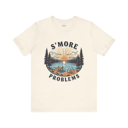 Camping T-Shirt | S'MORE PROBLEMS Campfire Lake Sunset Tee - S - Sloth & Duck