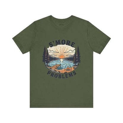 Camping T-Shirt | S'MORE PROBLEMS Campfire Lake Sunset Tee - S - Sloth & Duck