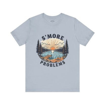 Camping T-Shirt | S'MORE PROBLEMS Campfire Lake Sunset Tee - S - Sloth & Duck