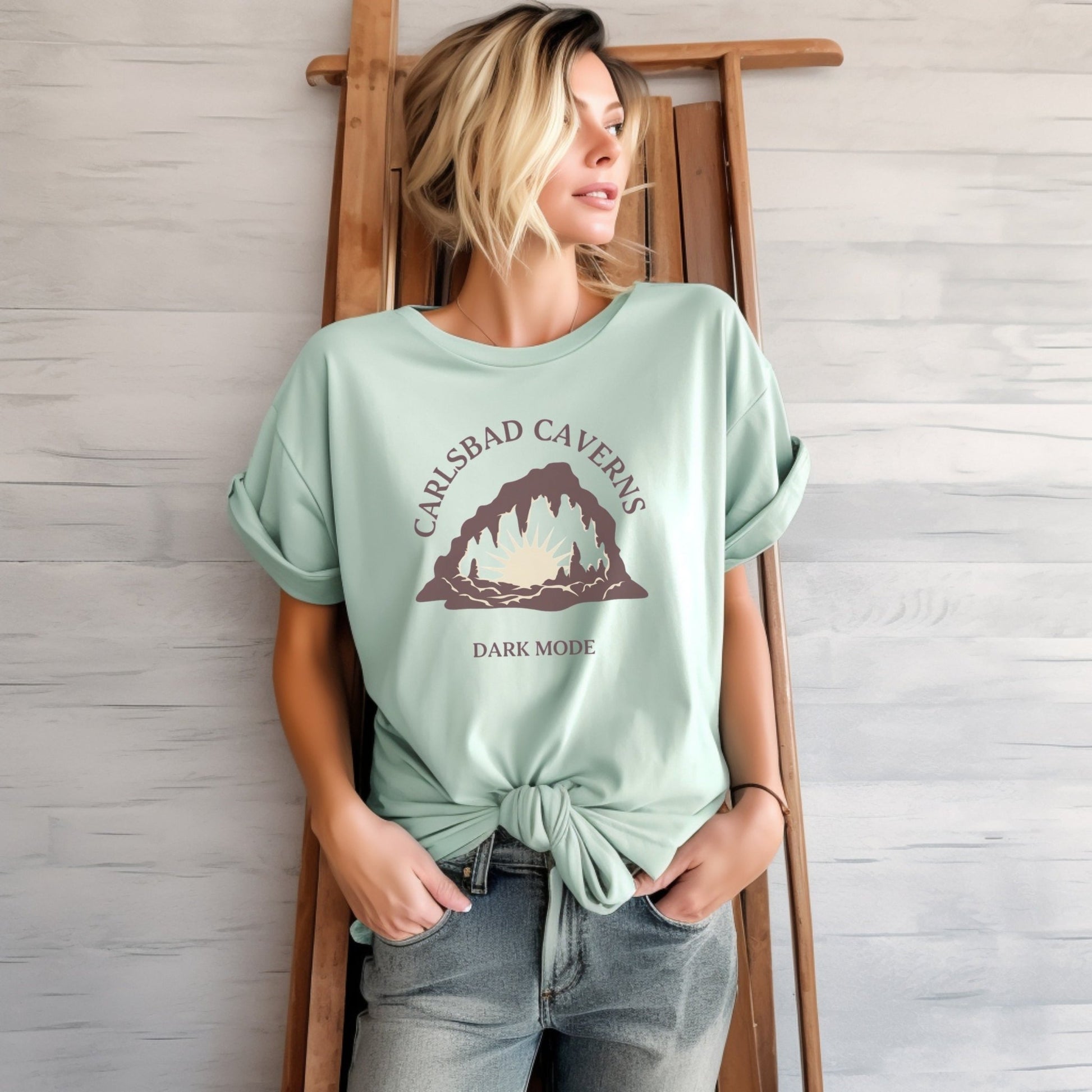 Carlsbad Caverns Dark Mode T-Shirt - S - Sloth & Duck