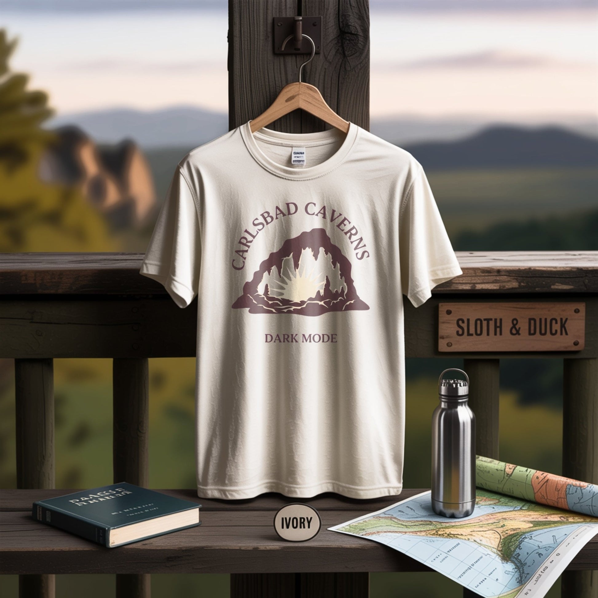 Carlsbad Caverns Dark Mode T-Shirt - S - Sloth & Duck