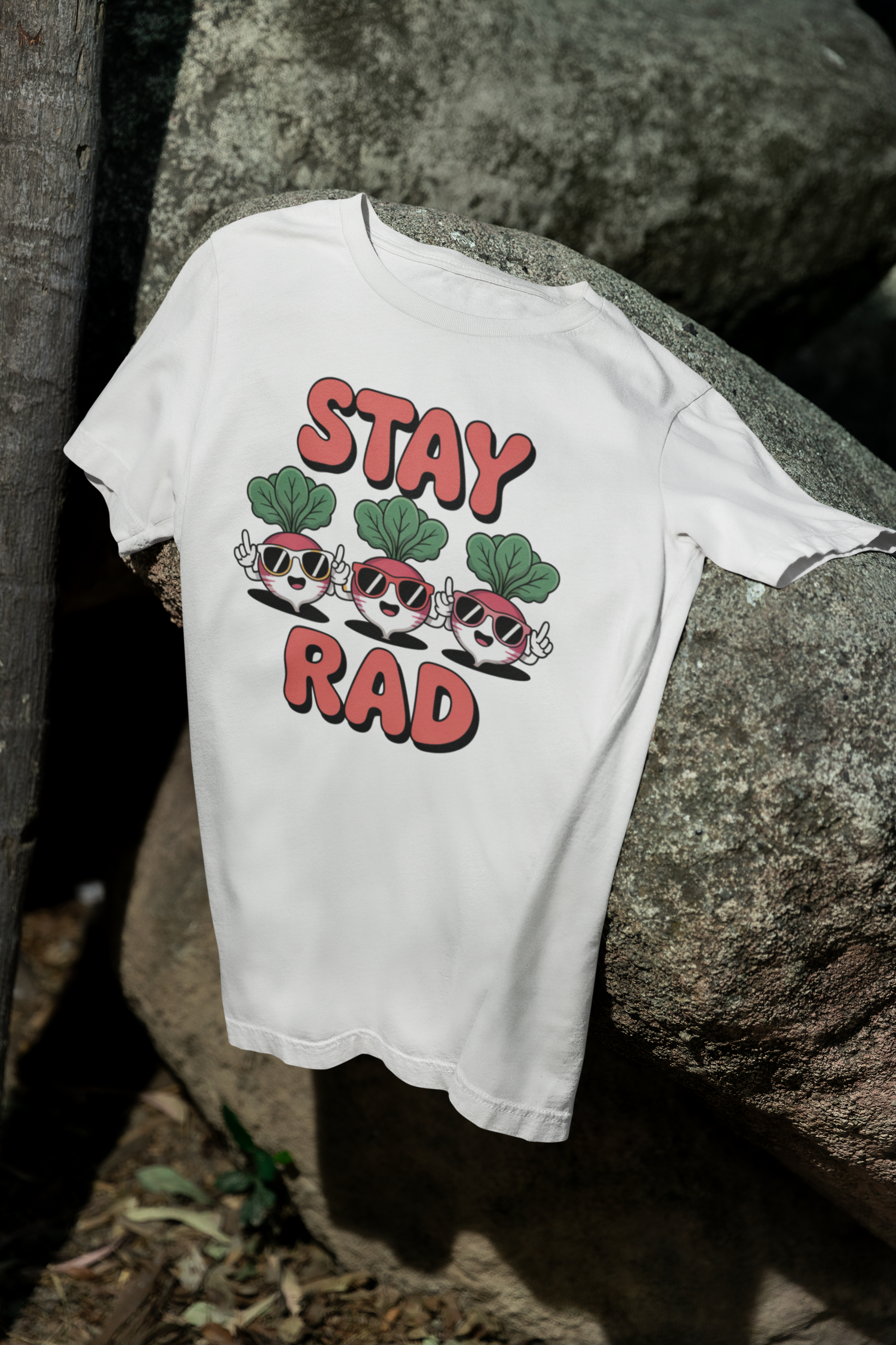 Stay Rad Graphic Tees with Radish Characters