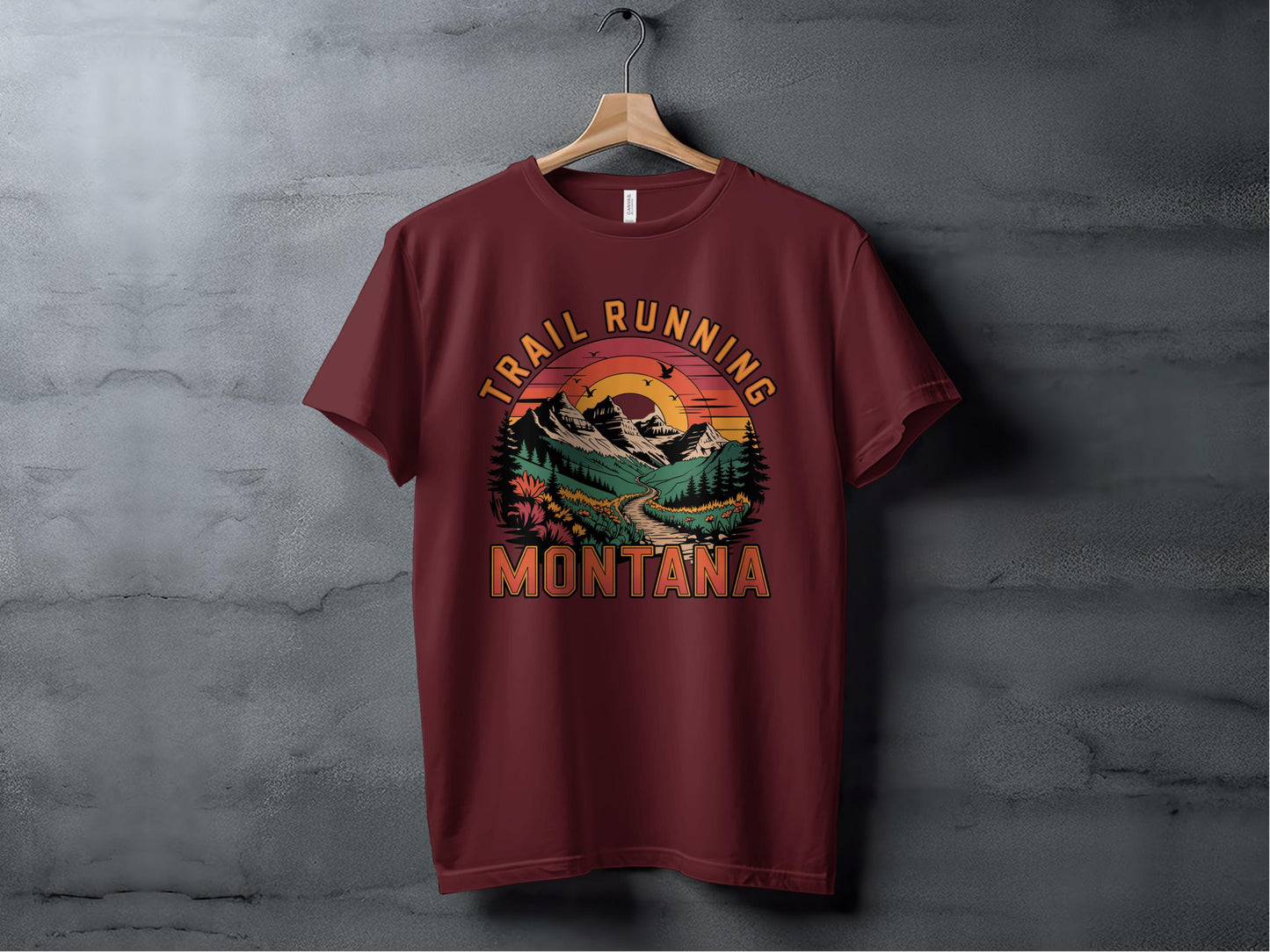 Trail Running Montana Graphic Tee Shirt product type