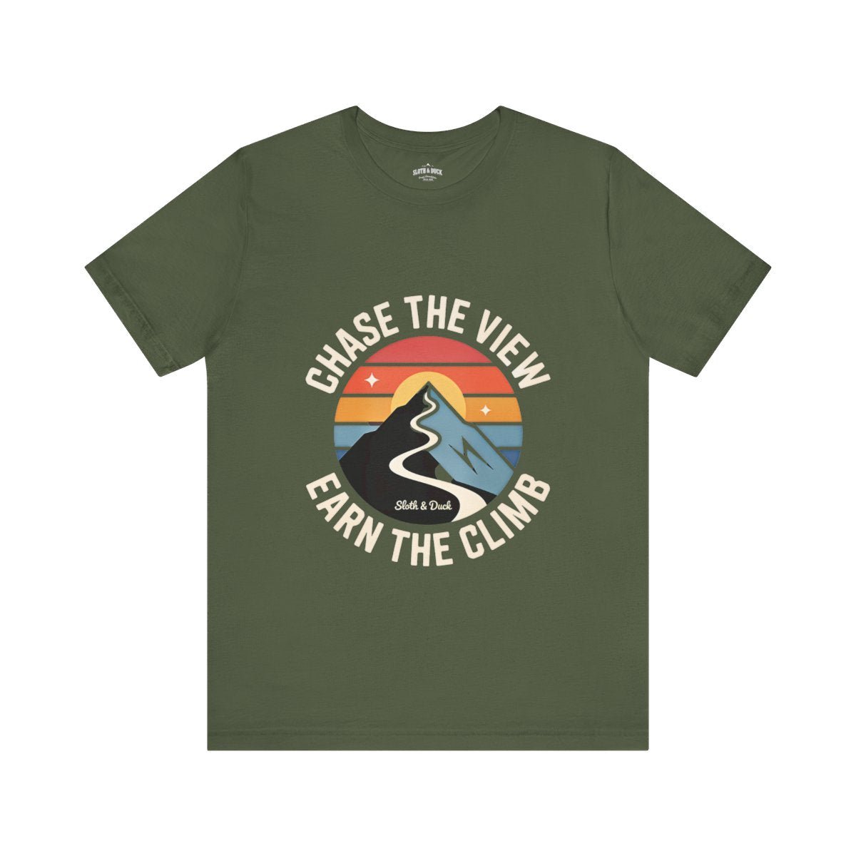 Chase The View Earn The Climb Mountain T-Shirt - S - Sloth & Duck