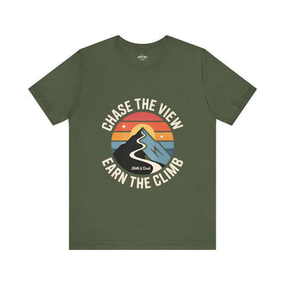 Chase The View Earn The Climb Mountain T-Shirt - S - Sloth & Duck