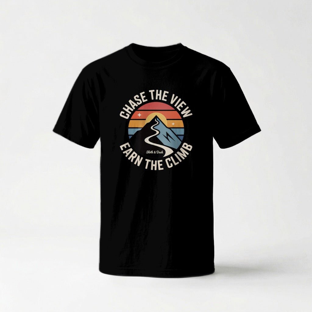 Chase The View Earn The Climb Mountain T-Shirt - S - Sloth & Duck