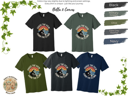 Chase The View Earn The Climb Mountain T-Shirt - S - Sloth & Duck