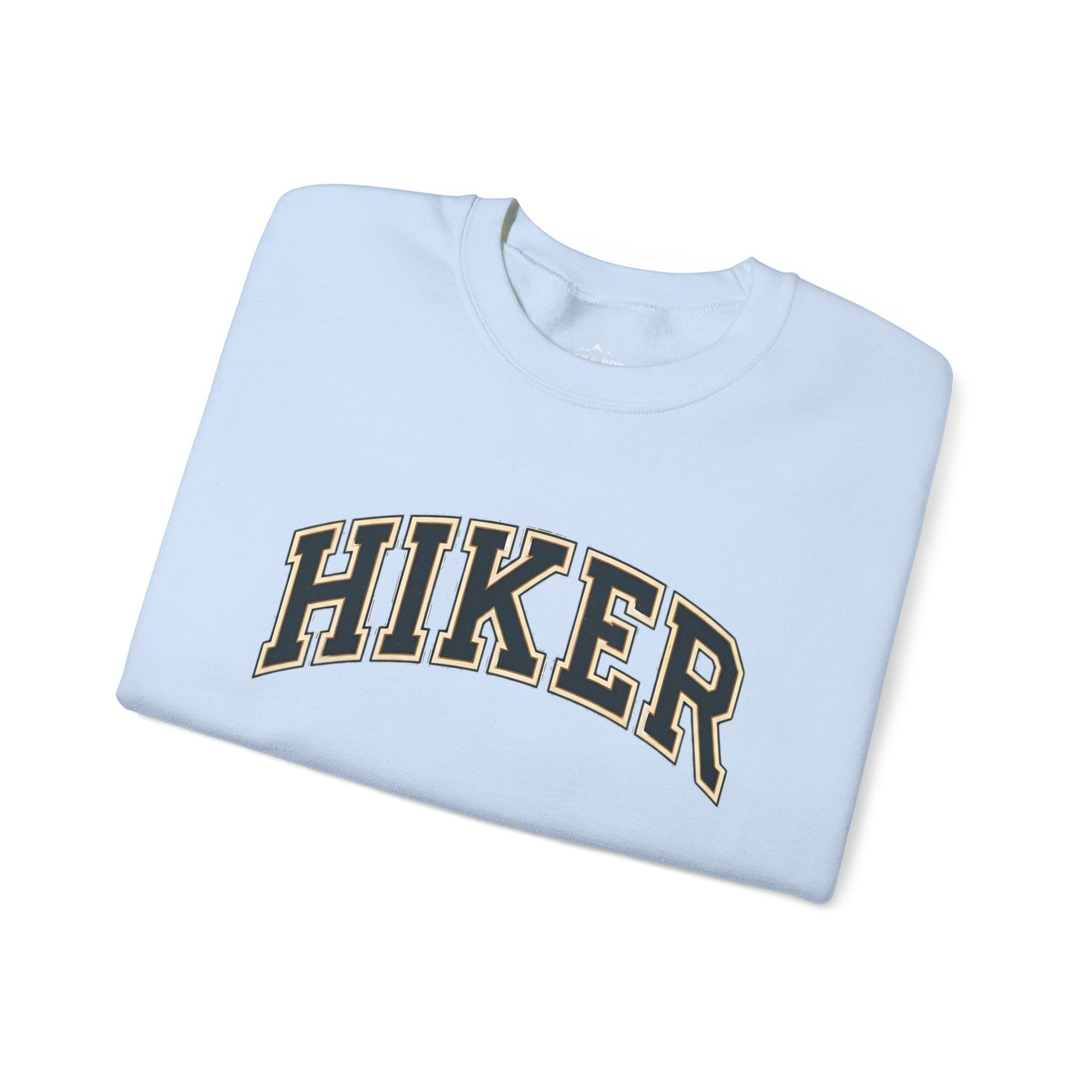 classic hiker text crewneck sweatshirt light blue