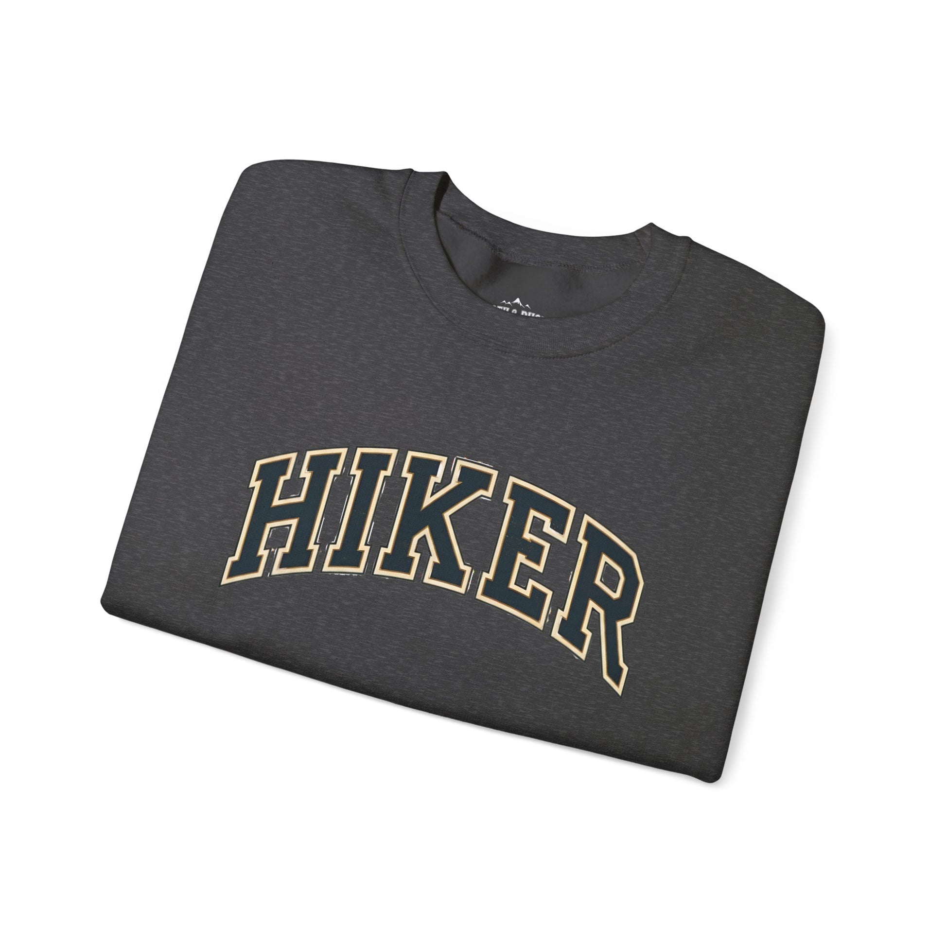 classic hiker text crewneck sweatshirt dark gray