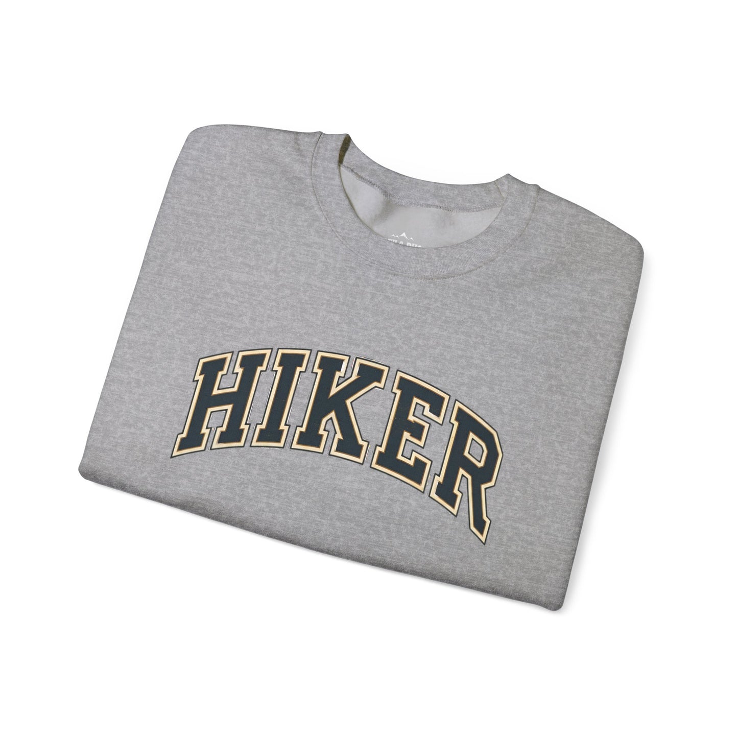 classic hiker text crewneck sweatshirt light gray