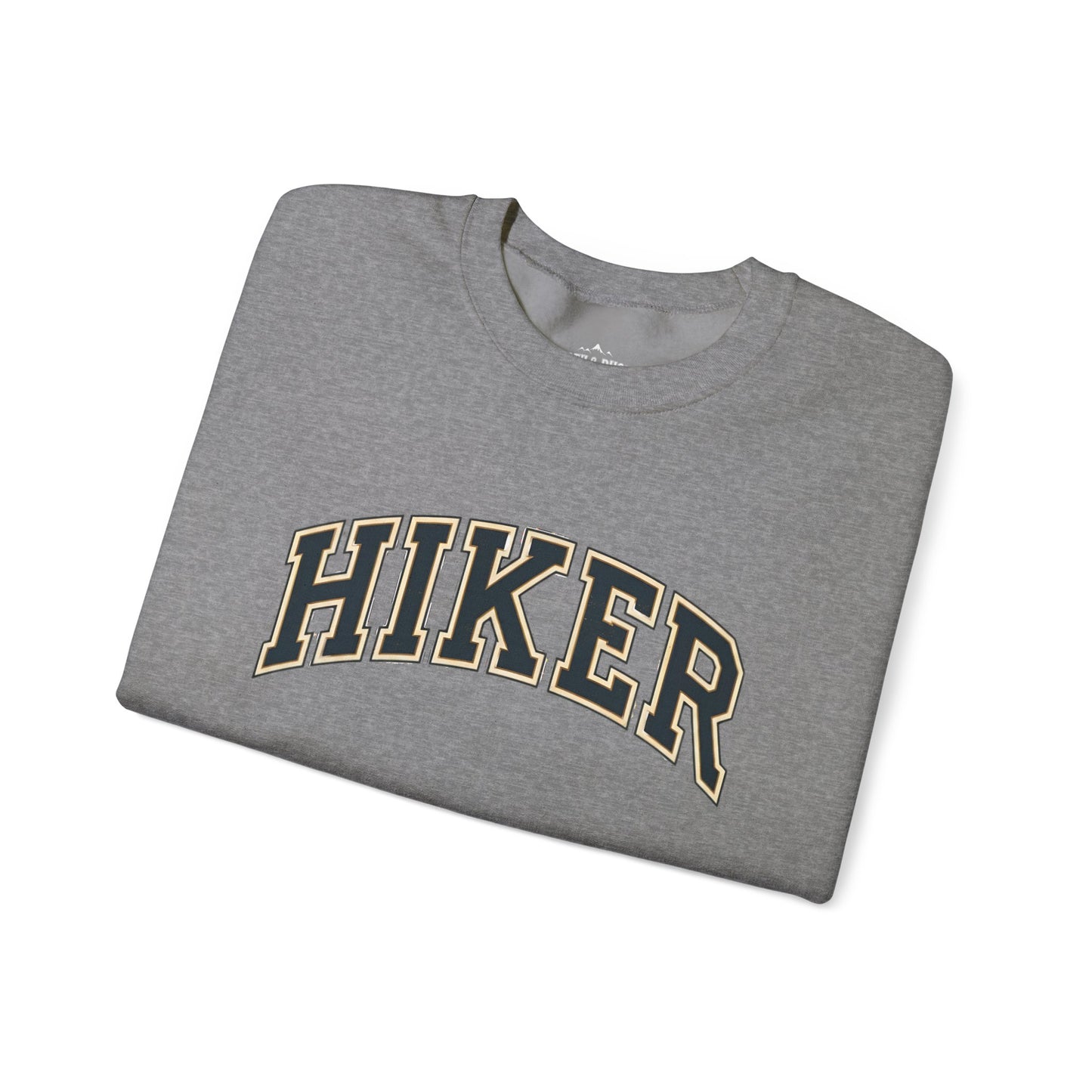 classic hiker text crewneck sweatshirt light grey