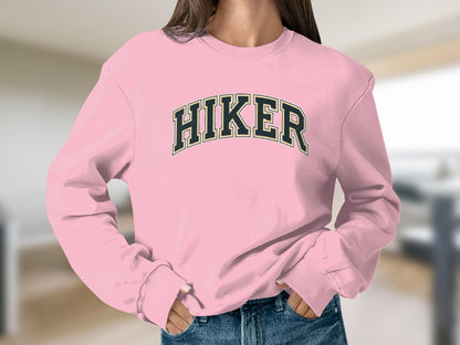 classic hiker text crewneck sweatshirt pink