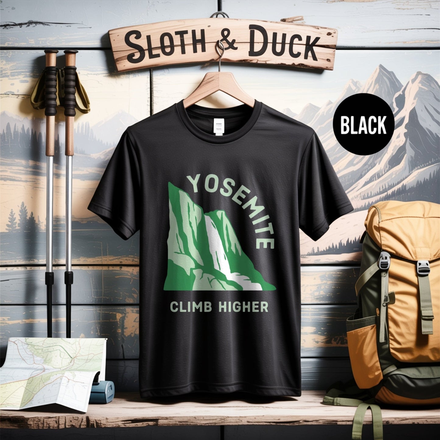 Climb Higher Yosemite National Park T-Shirt - S - Sloth & Duck