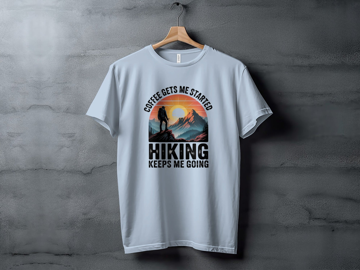 "Coffee Gets Me Started Hiking Keeps Me Going" T-Shirt - Adult - Sloth & Duck