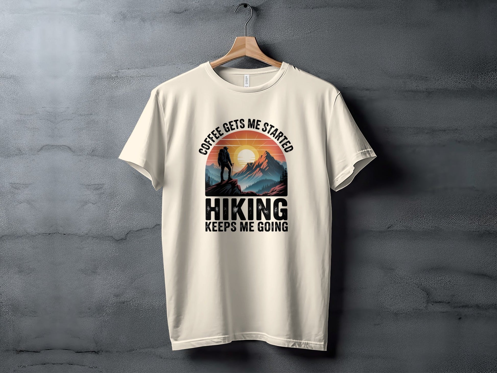 "Coffee Gets Me Started Hiking Keeps Me Going" T-Shirt - Adult - Sloth & Duck