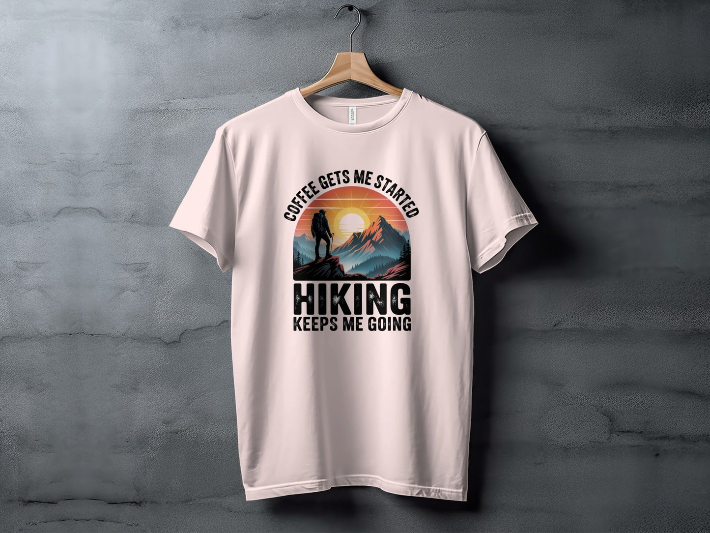"Coffee Gets Me Started Hiking Keeps Me Going" T-Shirt - Adult - Sloth & Duck