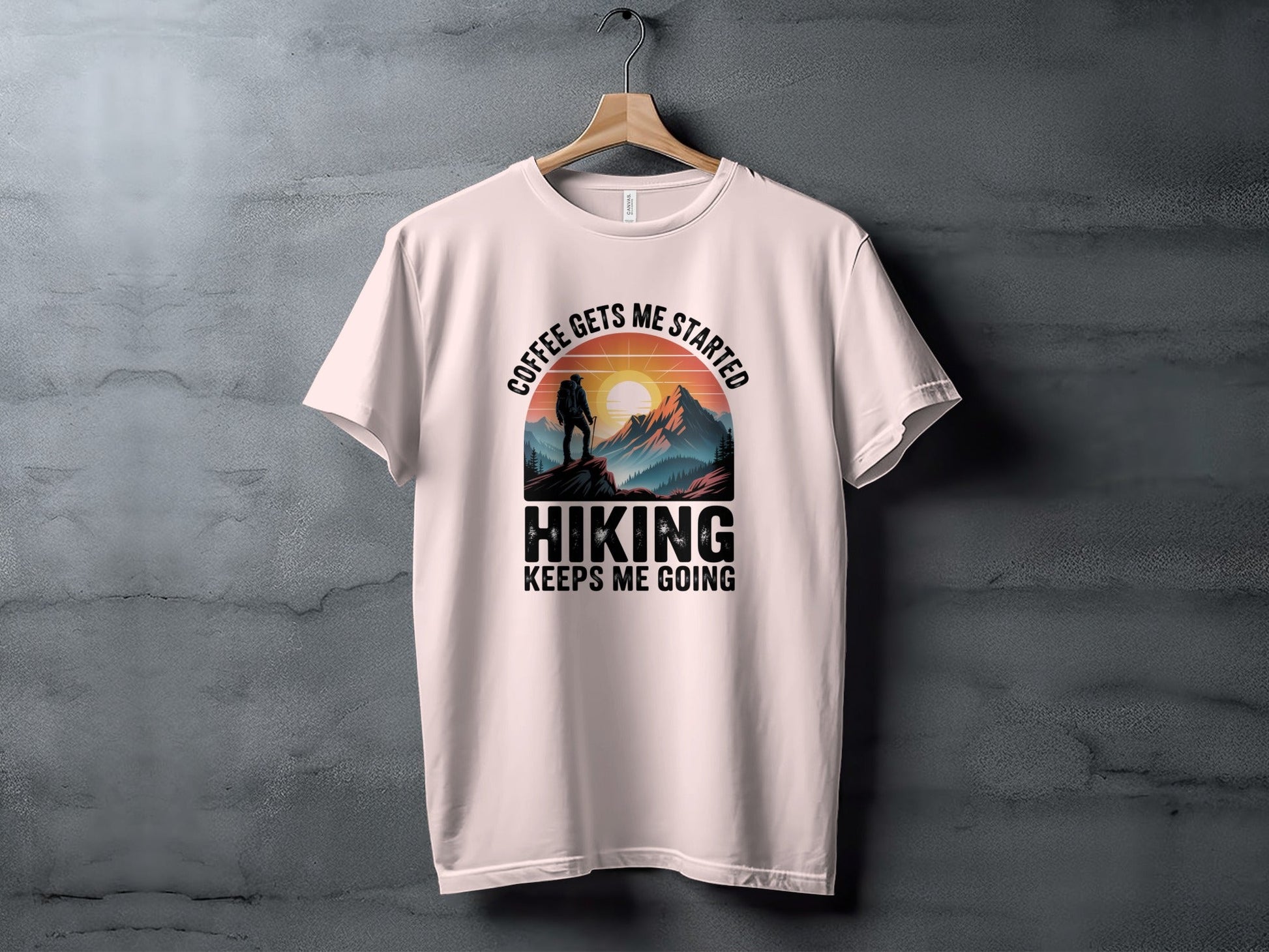 "Coffee Gets Me Started Hiking Keeps Me Going" T-Shirt - Adult - Sloth & Duck