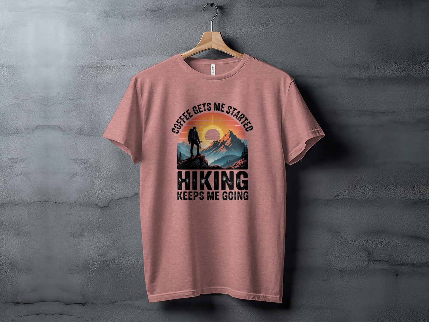 "Coffee Gets Me Started Hiking Keeps Me Going" T-Shirt - Adult - Sloth & Duck
