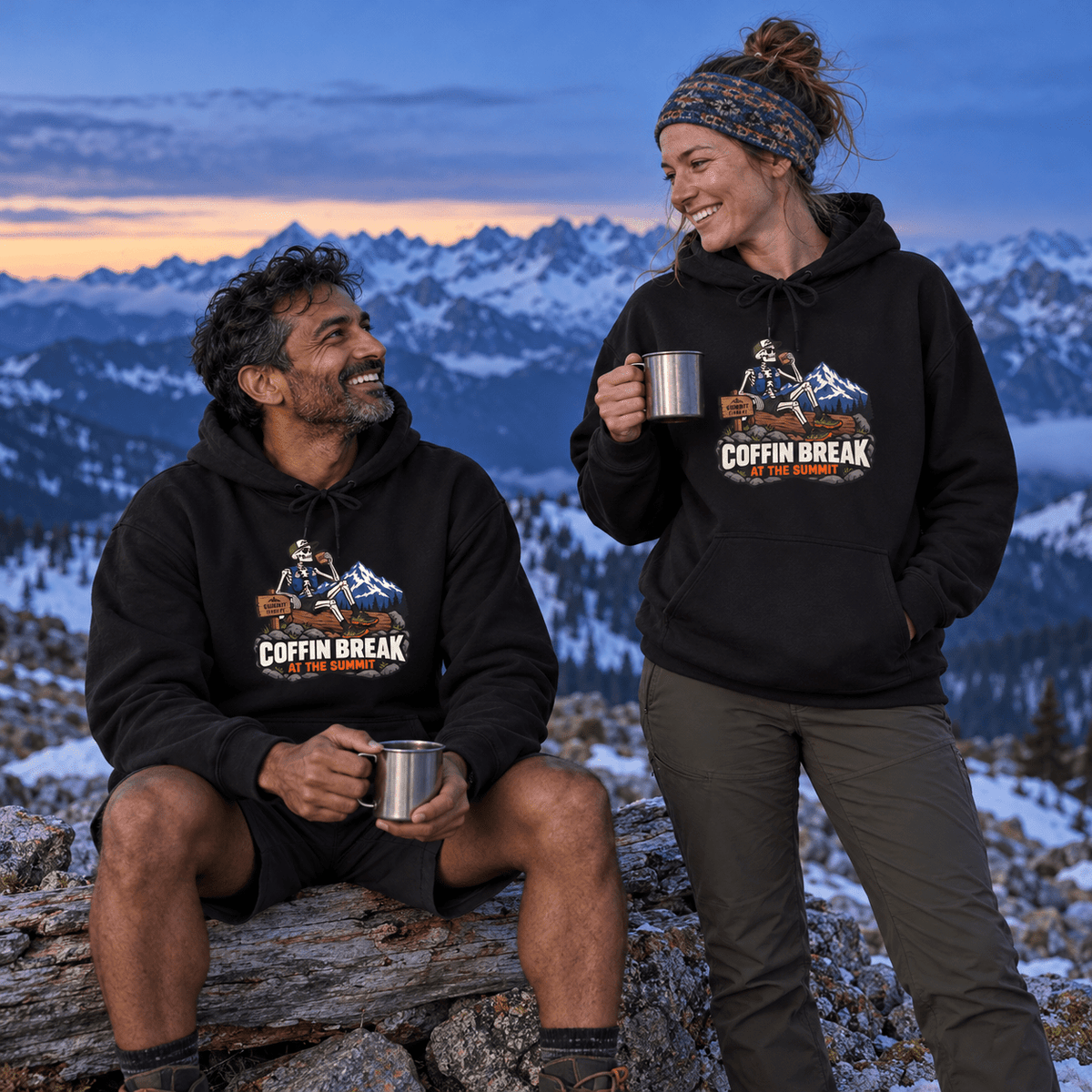 Coffin Break Mountain Pullover Hoodie -S - Sloth & Duck