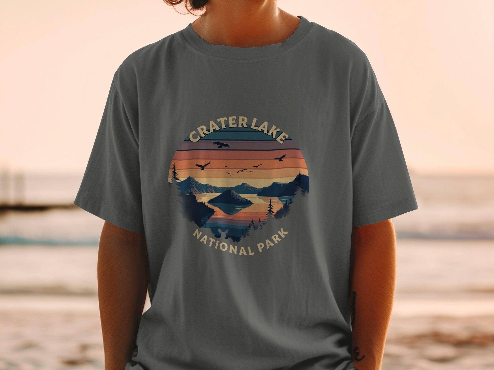 "Crater Lake National Park" T-Shirt - Black - Sloth & Duck
